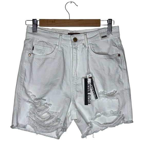 NWT JUDY BLUE High Rise Rigid Magic Cutoff Shorts in White Size Small - Picture 3 of 16